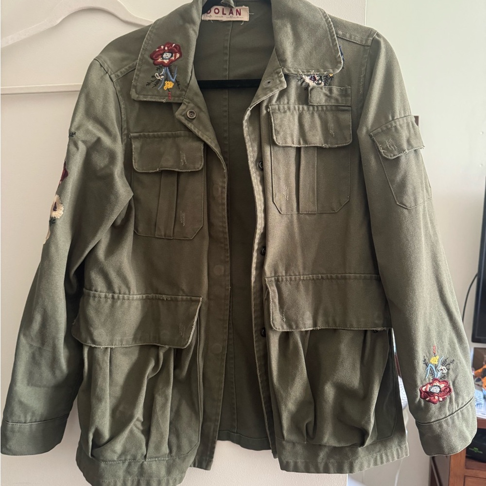 Dolan Olive Floral Embroidered Jacket